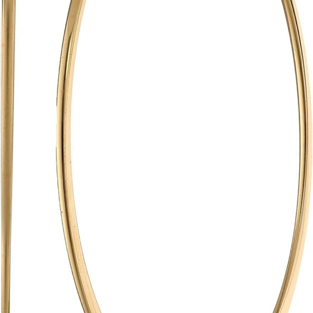 Gold Plated Stainless Steel Hoop Earrings 70mm Half Moon Hypoallergenic Jewelry